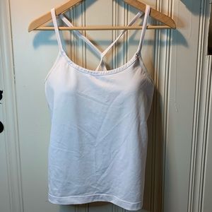 Athleta white criss cross molded cup cami 38C